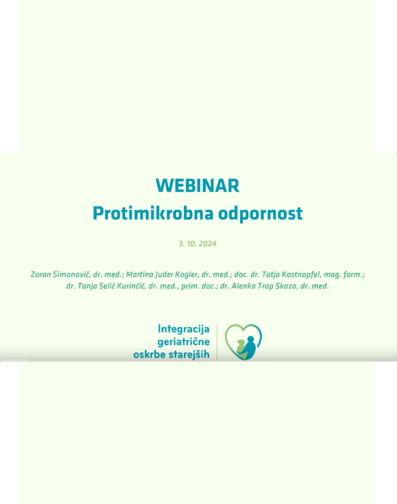 WEBINAR - Protimikrobna odpornost